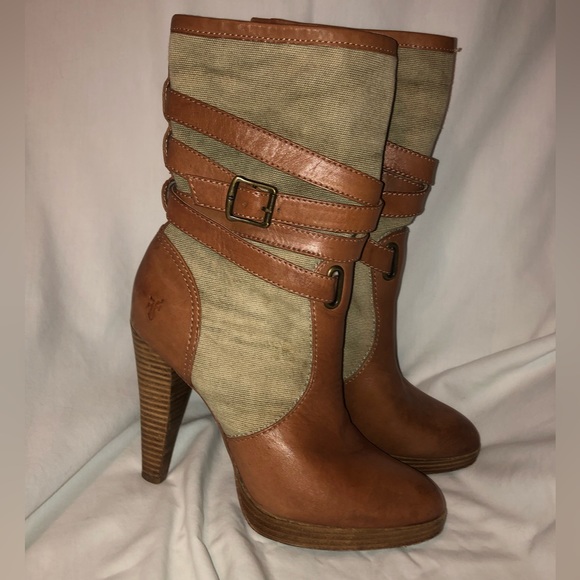 Frye Harlow Multi Strap Heeled Boot Size 8.5 - Picture 15 of 15